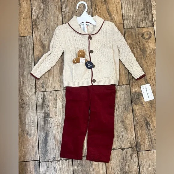 Tommy Bahama size 12 months button sweater & pants 2 piece set NWT