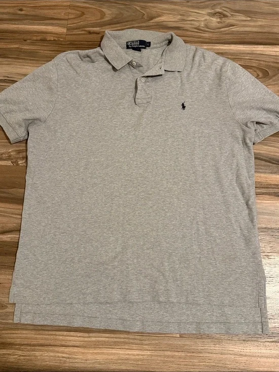 Polo Ralph Lauren Soft Touch Polo Shirt Mens L Gray Heather Pony Logo Classic