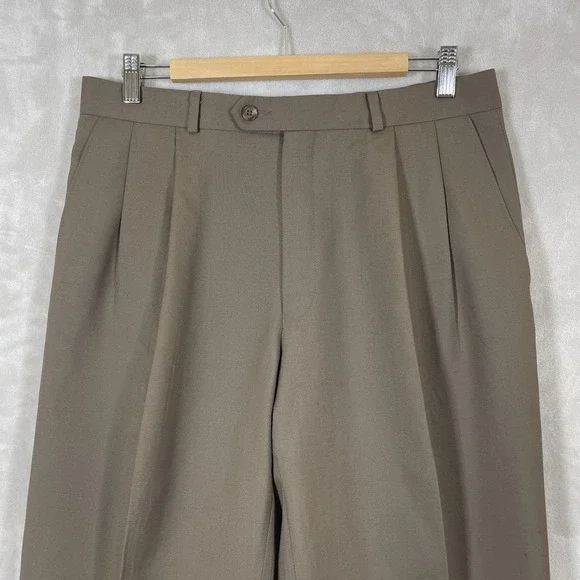 Vtg 80s Ralph Lauren Double Pleated Slacks Pants Men 34x30 Cuff Wool Flowy Chaps