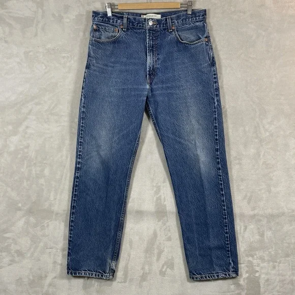 Vtg Levis 505 Jeans Mens 36x32 (fit 34x31) Y2K 2000s Whisker Fade Dark Wash