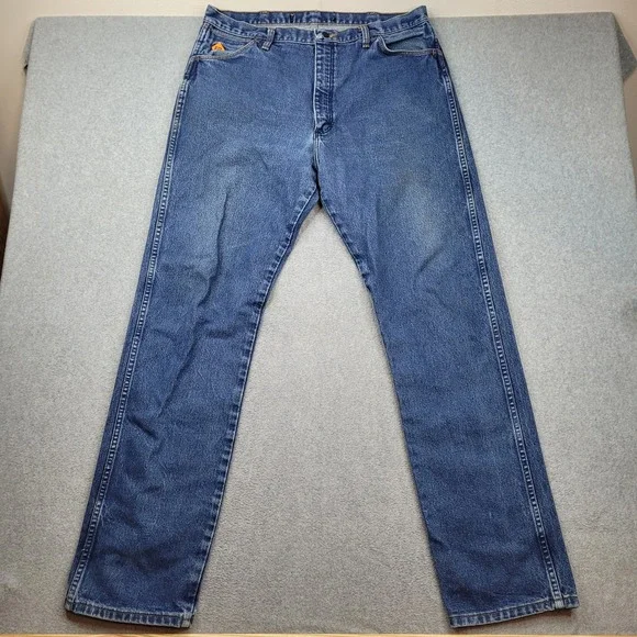 Wrangler FR Flame Resistant Jeans Mens 38x36 Blue Flame Resistant Denim Workwear
