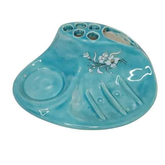 Vitrex Bath Accessories, Vintage 80s Toothbrush Soap Dish Cup Holder Combo Tray