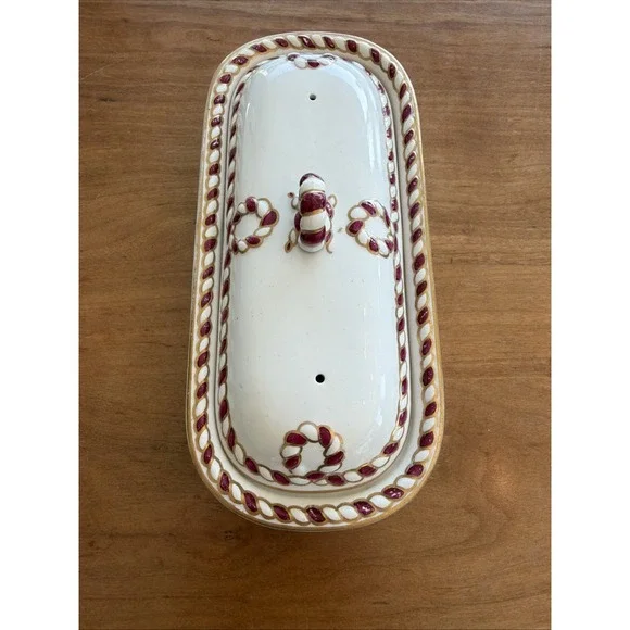 Antique Copeland England Covered Soap Dish‎ D969 Gilt Garnet Toiletware