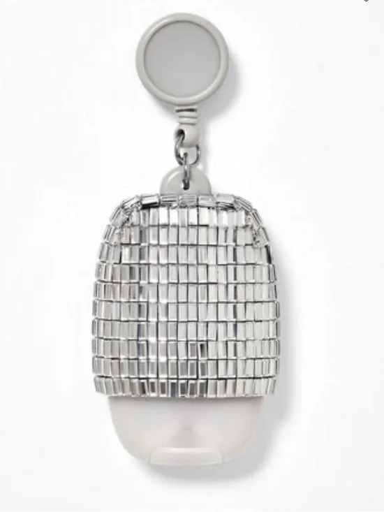 Bath & Body Works Silver Mirrored Sequin Hand Sanitizer Reel NWT