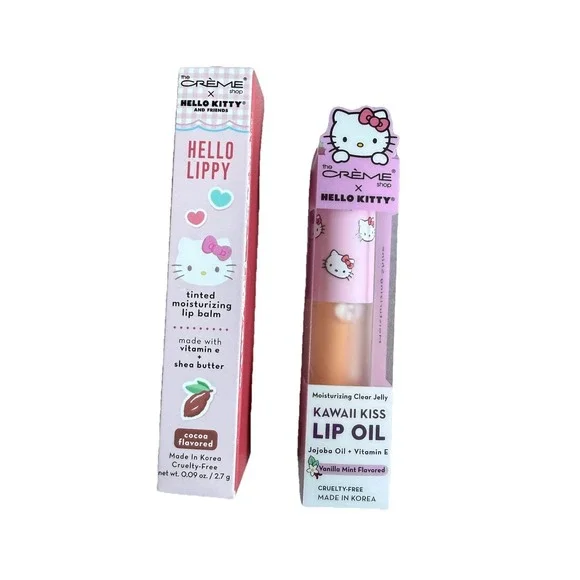 The Crème Shop x Hello Kitty Lip Oil‎ + Tinted Lip Balm Duo New Sealed Kawaii