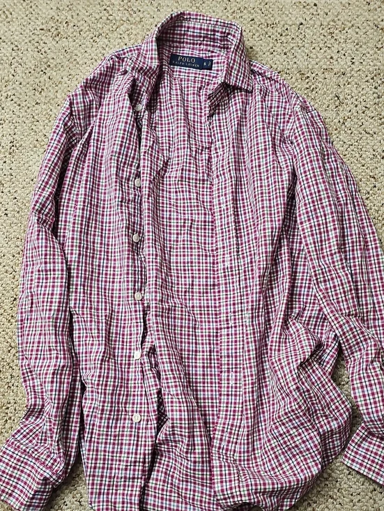 Polo by Ralph Lauren Pink and White Check Button-Down Shirt
