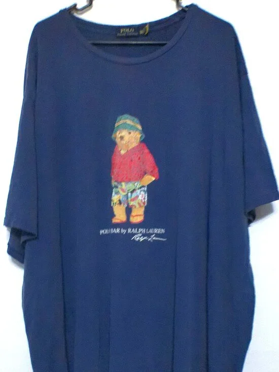 Polo Ralph Lauren Bear T-Shirt 4XLT Navy Blue Graphic Cotton Big & Tall Short Sl