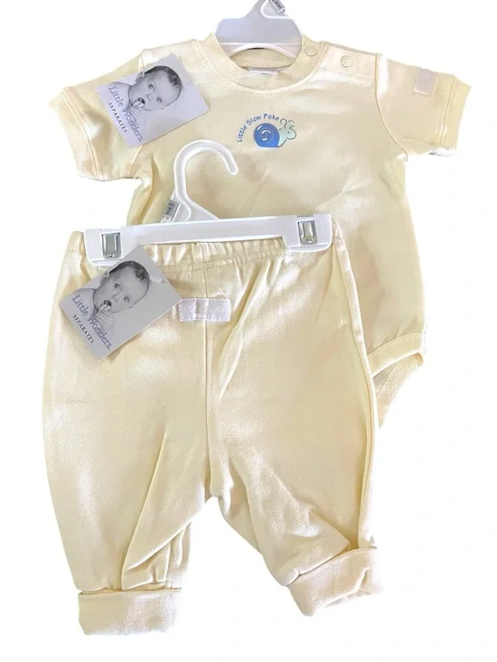 Little Wonders Pale Yellow Baby Matching Set Little Slow Poke Snail Accent