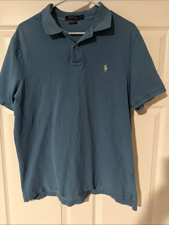 Polo by Ralph Lauren Men’s Teal Blue Short-Sleeve Polo with Embroidered Pony