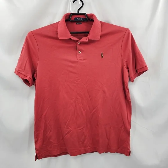 Polo Ralph Lauren Men’s Custom Slim Fit Soft Touch Polo Shirt Size L Orange Red.