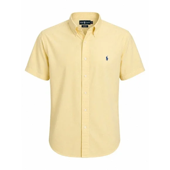 Polo Ralph Lauren Blake Mens XL Pale Yellow Short Sleeve Button Down Shirt