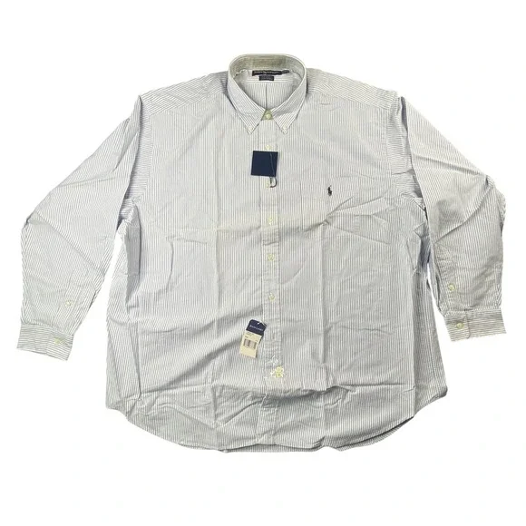 Polo Ralph Lauren Big Shirt Mens XXL Blue White Striped Oxford Button Down NWT