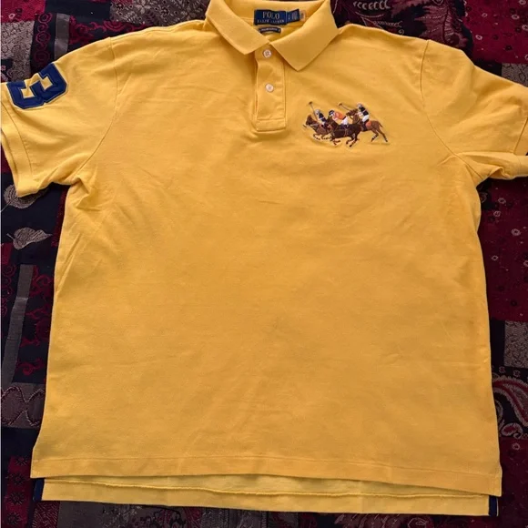 Polo Ralph Lauren Triple-Equestrian #3 Embroidered Bright Sport Yellow CSF Polo