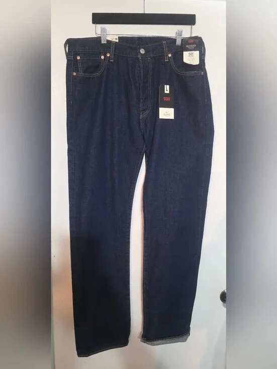 Levi's 501 Original Selvedge Men's Jeans Dark Wash Size 36 X 36 NWT