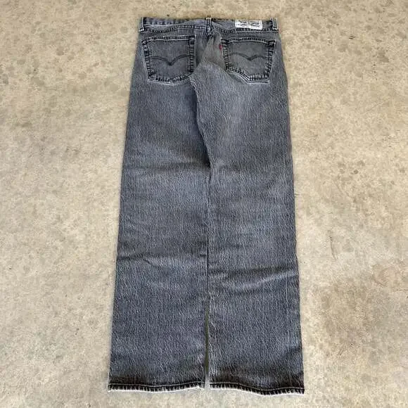 Vintage Levi's 501 Button Fly Straight Leg Jeans in Washed Black