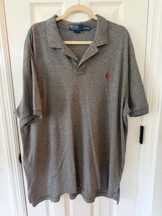 Polo by Ralph Lauren Gray Short-Sleeve Polo with Red Pony