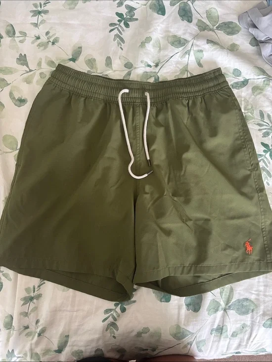 Polo by Ralph Lauren Olive Green Athletic Swim Shorts size medium