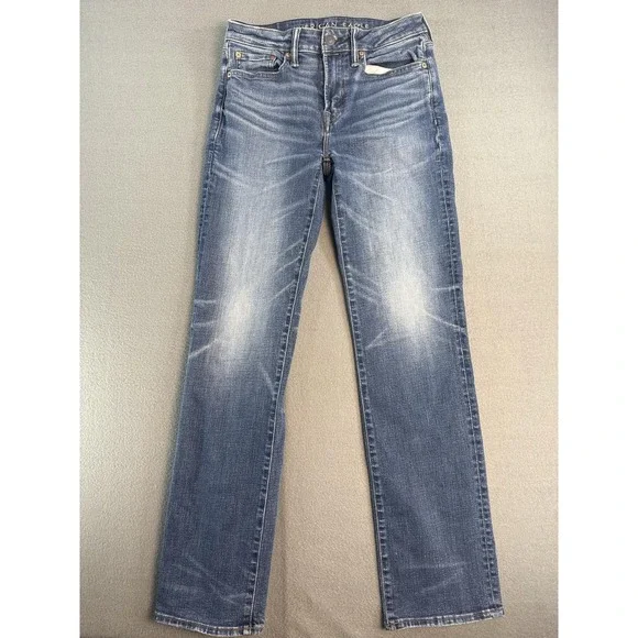 American Eagle Original Boot Jeans Mens 30x34 Blue Bootcut Stretch AirFlex Denim