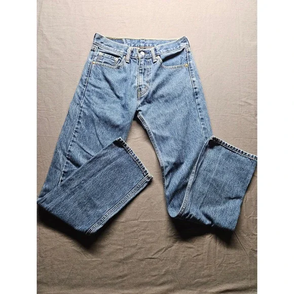 Levis 505 Regular Fit Straight Leg Jeans Medium Wash Blue Denim W29 L32