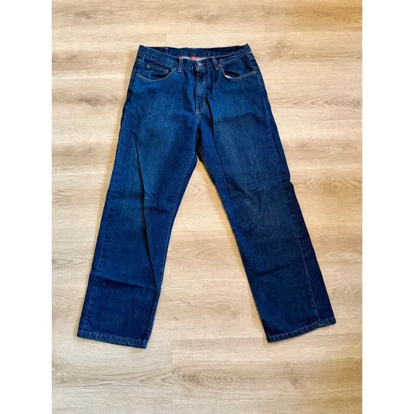 Celio Jeans Mens 44x30 Dark Wash Straight Leg Denim Blue Pants