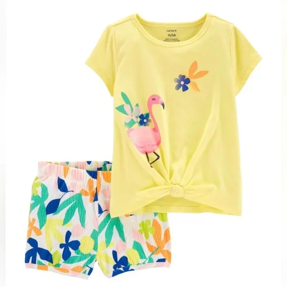 Toddler 2-Piece Flamingo Tee &‎ Short Set