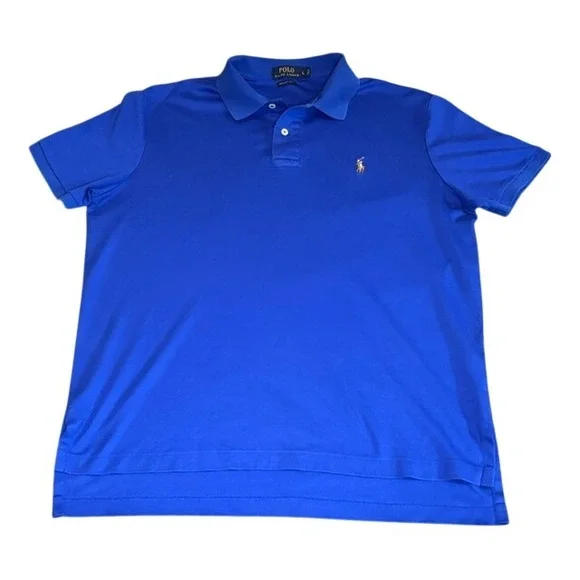 Polo Ralph Lauren Mens Pima Soft Touch Polo Shirt Royal Blue Large Short Sleeve