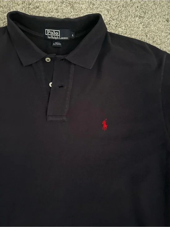 Vintage Polo by Ralph Lauren Navy Polo with Red Pony Logo