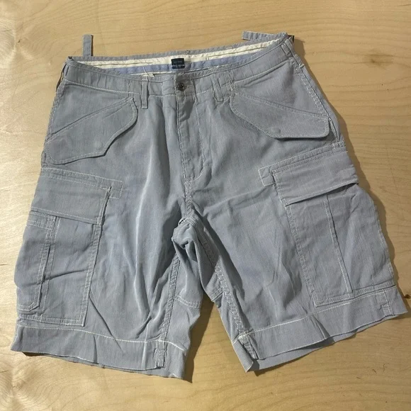 Polo by Ralph Lauren Blue bd White Striped Cargo Shorts 34 (OK)
