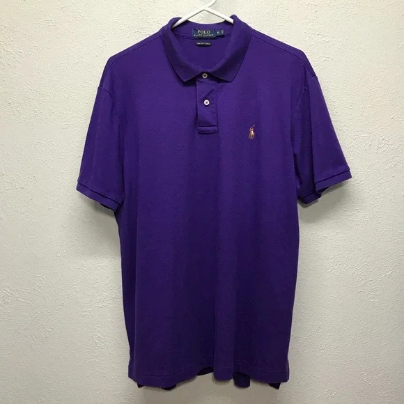 Polo Ralph Lauren Polo Shirt Mens XL Purple Pima Soft Touch Short Sleeve Pony