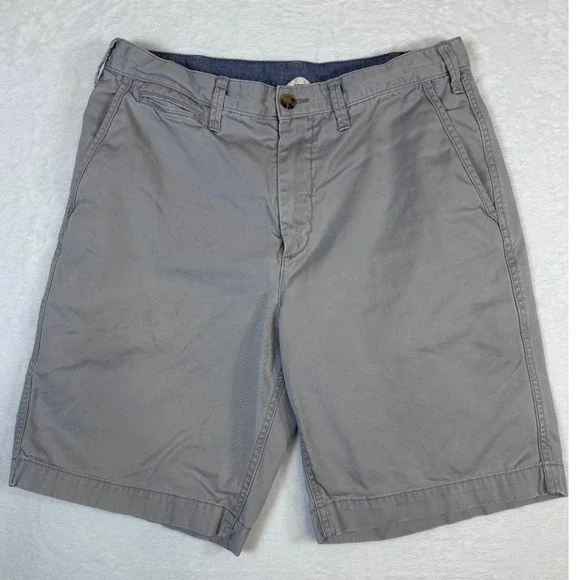 Polo Ralph Lauren Mens Grey Chino Shorts Classic Fit Twill Pony Logo Sz 32