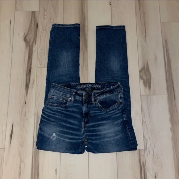 American Eagle Men’s Next Level AirFlex Slim Distressed Denim Stretch Je…
