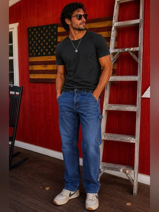 Seven7 Relaxed Fit Carpenter Jeans – Men’s 32x30 – Medium Wash Denim – Utility