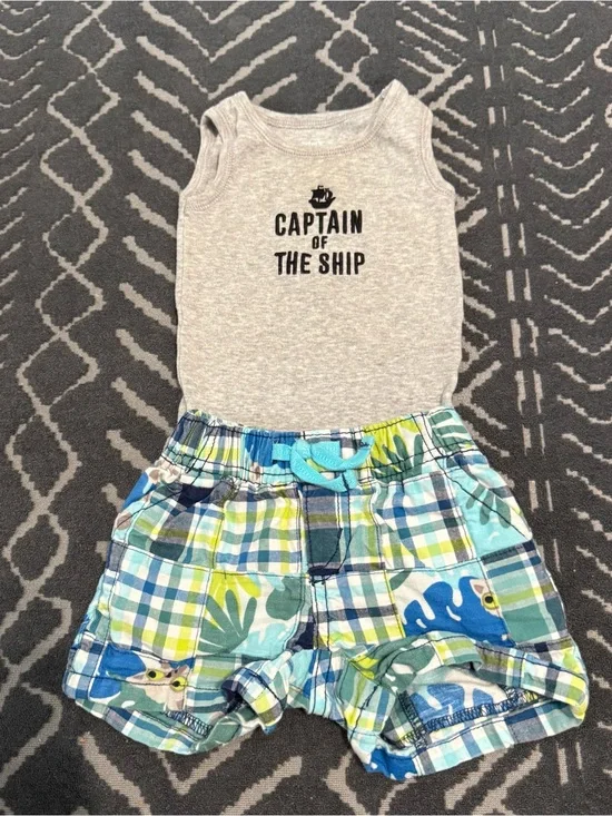 Baby boy onesie and shorts set