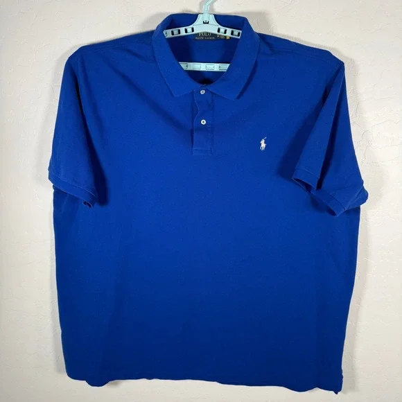 Polo Ralph Lauren Polo Shirt Mens 4XB Blue Short Sleeve Big & Tall Classic Fit
