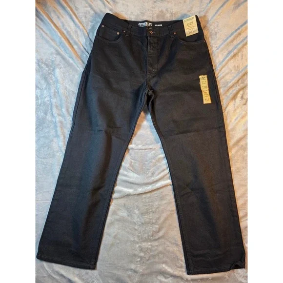 Outdoor Life Relaxed‎ Fit Jeans Mens 38x30 Black Tapered Leg Denim Pants