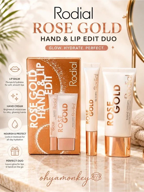 Rodial Rose Gold Hand & Lip Edit Duo  $76 Value