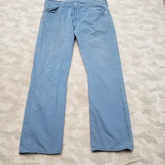 Levi's 501 Jeans Mens 38x32 Blue Straight Leg Button Fly Denim