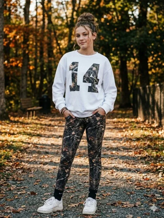 SHEIN Teen Girl 2-Piece Camo 