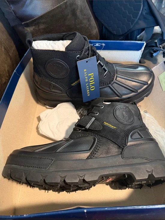 ** BRAND NEW ** Polo by Ralph Lauren Men’s Black Waterproof Hiker Boots