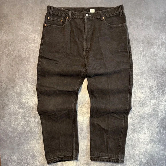 Vintage Levis 505 Regular Fit Straight Leg Jeans Mens 42x30 Black Denim 90s