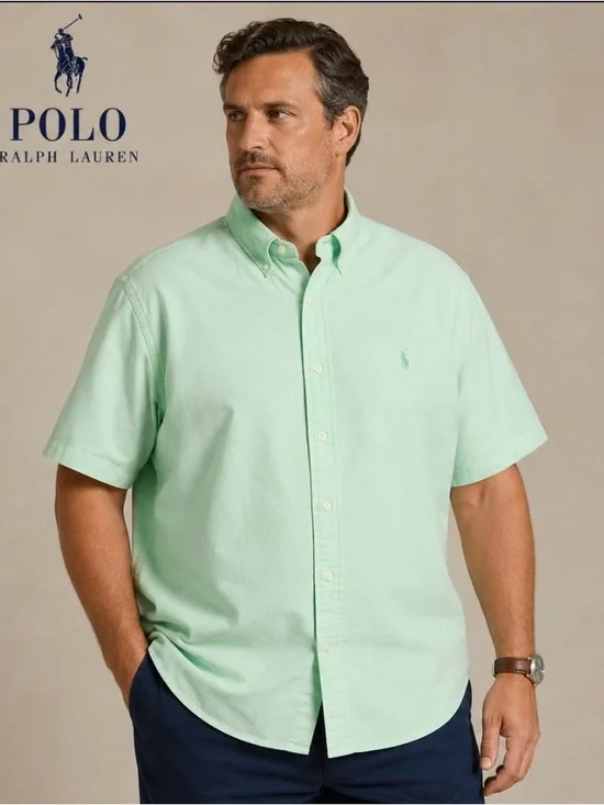 Polo Ralph Lauren Men’s 4XLT Mineral Dyed Mint Green Button Down Shirt NWT $125