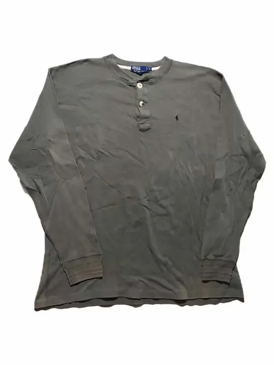 Polo by Ralph Lauren Long Sleeve Henley Shirt in Olive Green