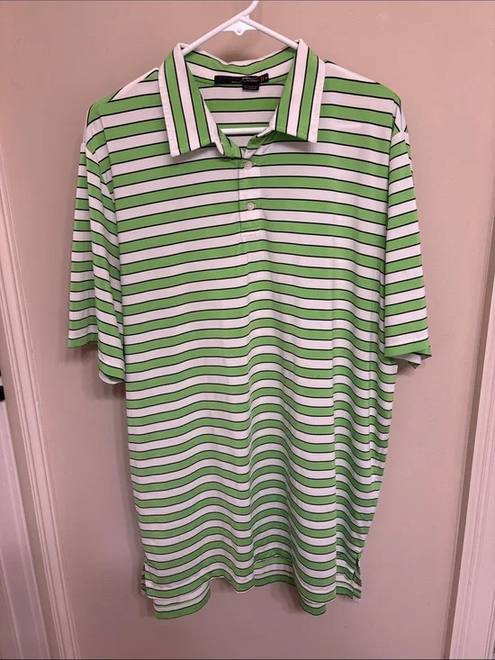 Polo by Ralph Lauren Green & White Striped Polo Shirt