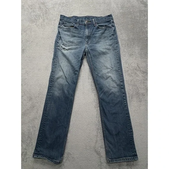 Levis 560 Jeans Mens Measured 35x31 Blue Relaxed Fit‎ Distressed Straight Leg