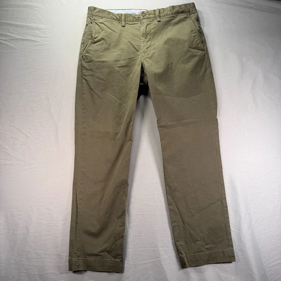 Polo Ralph Lauren Chino Pants Mens 34x30 Olive Green Cotton Twill Stretch Preppy