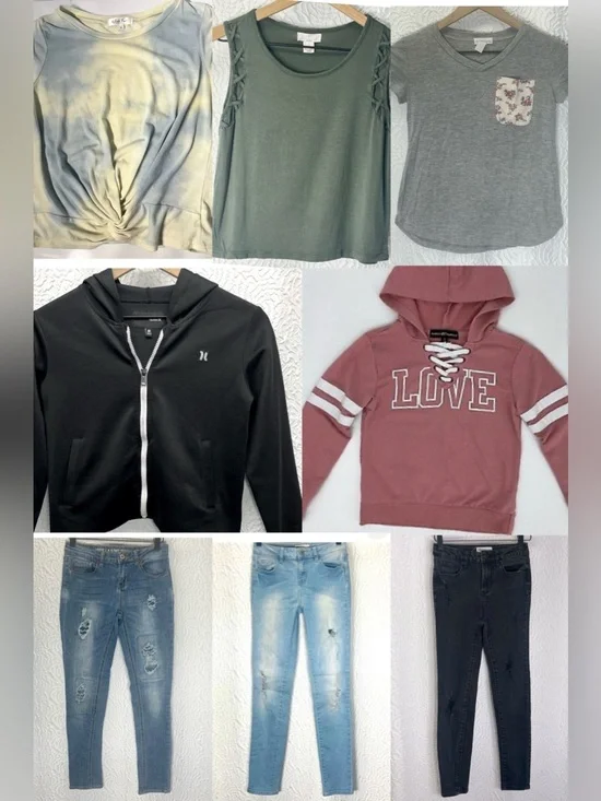 Girls Size 10/12 Essential Outfit Bundle – 8 Pieces