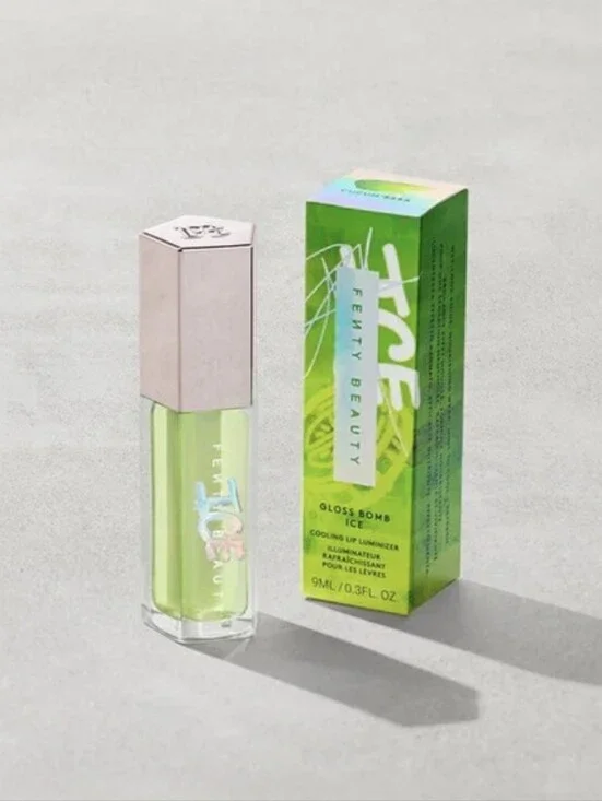 Fenty Beauty Glass Balm Ice, Cooling Lip Luminizer: Cucum'brrr, .3oz, NIB