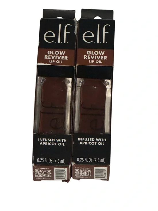 e.l.f. Glow Reviver Lip Oil - Brown Shade (Set of 2) Hot As Fudge Color