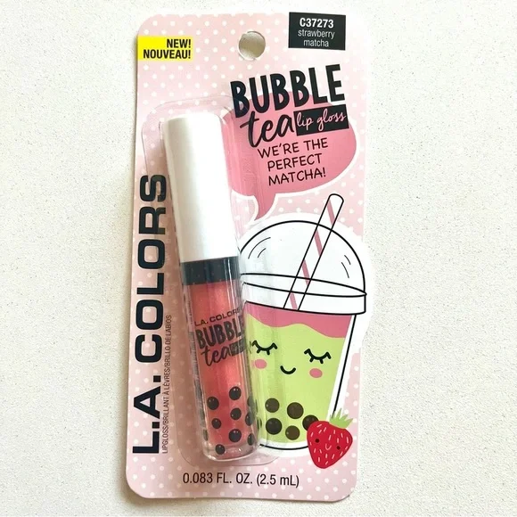 💜 L.A. Colors Bubble Tea, Lip Gloss, Strawberry Matcha
