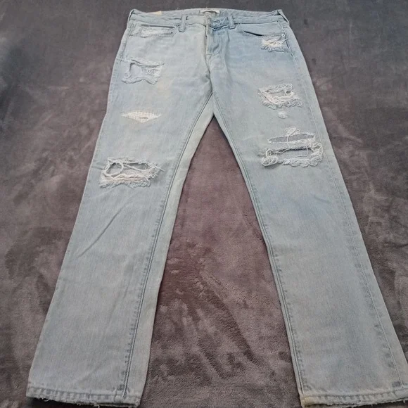Abercrombie &‎ Fitch Jeans Mens 32 Athletic Skinny 100% Cotton Distressed Ripped
